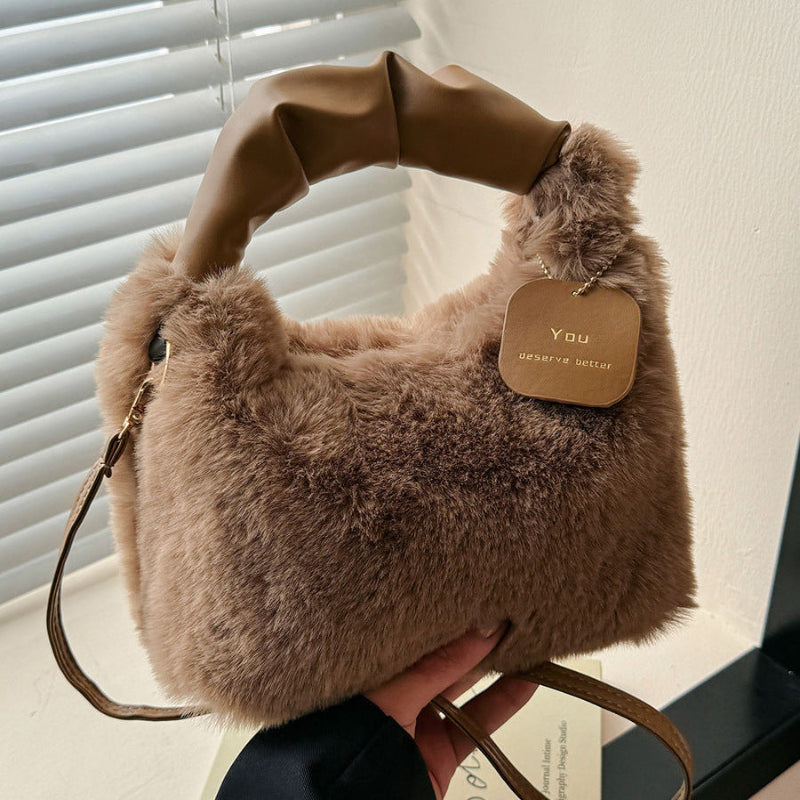 Harper | Luxe Plush Faux Fur Shoulder Bag