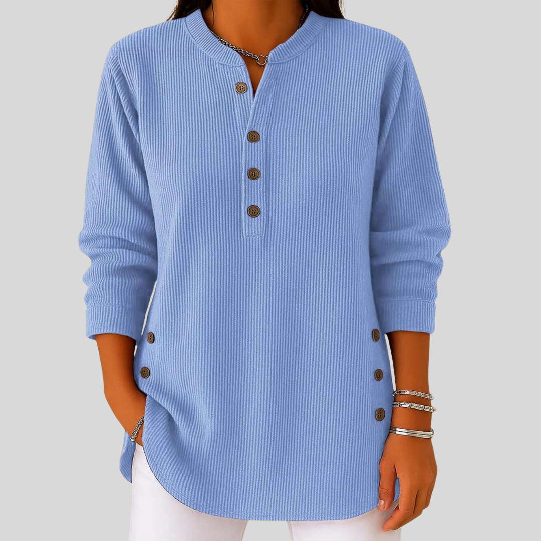 Amber | Relaxed Button-Detail Knit Sweater