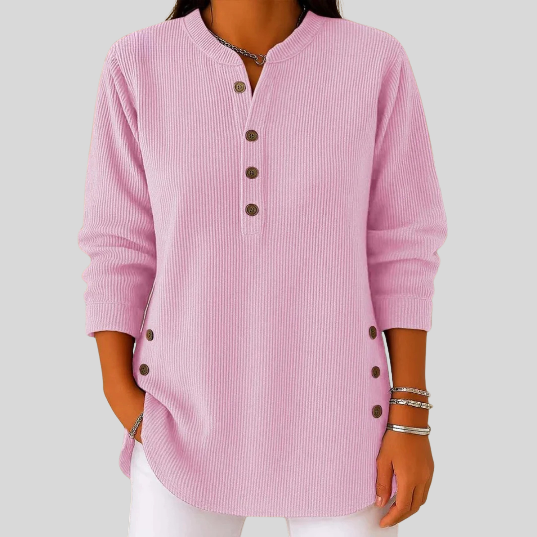Amber | Relaxed Button-Detail Knit Sweater
