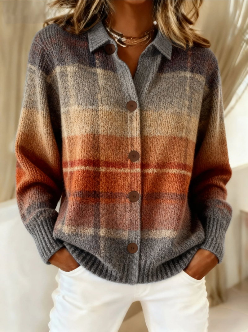 Imelda™ | Autumn Ombre Plaid Cardigan