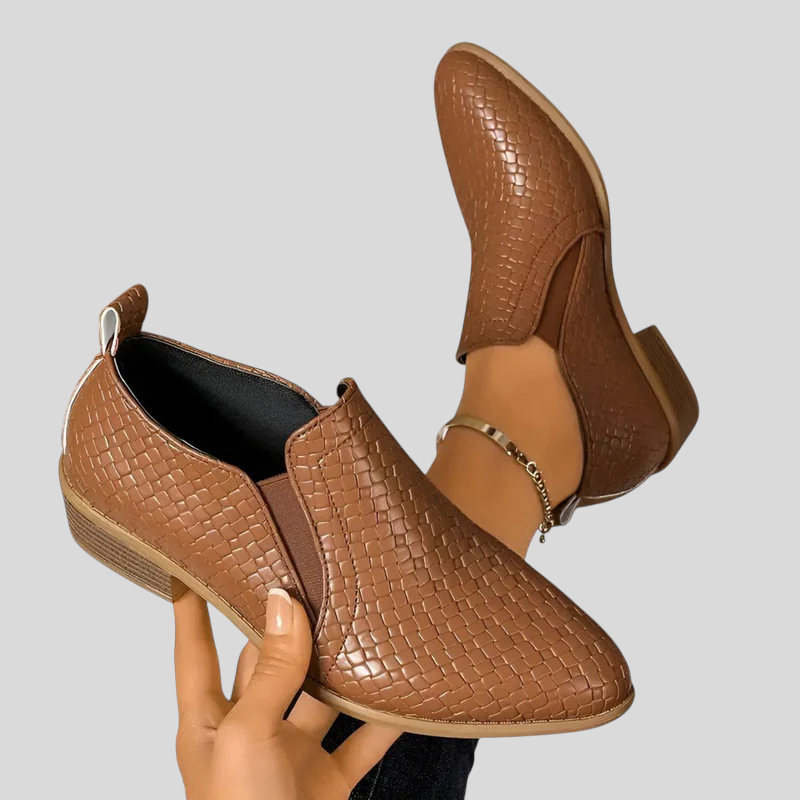 Elaine | | Woven-Texture Comfort Ankle Boots