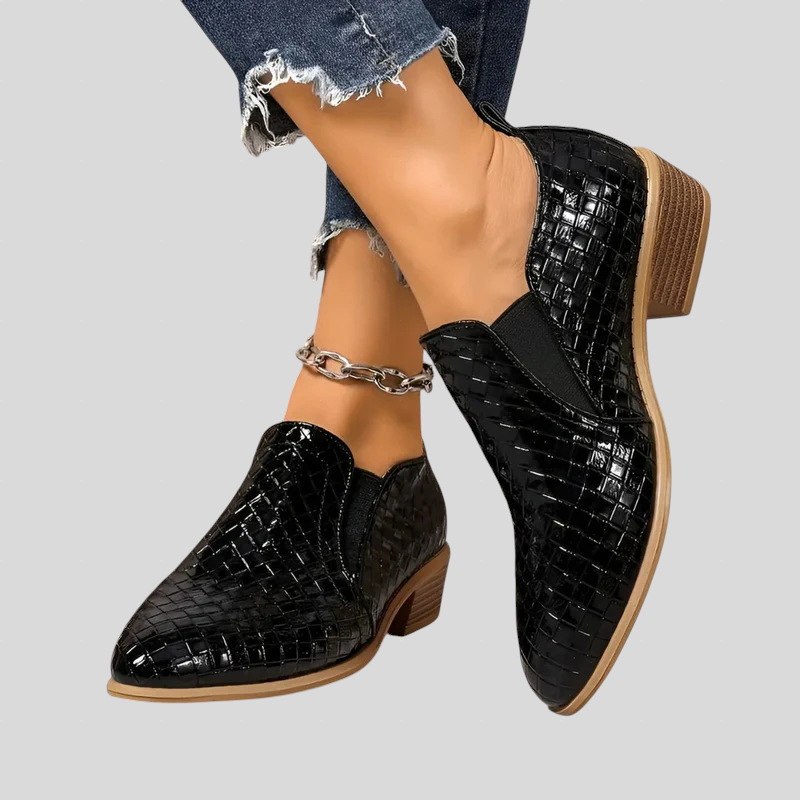 Elaine | | Woven-Texture Comfort Ankle Boots