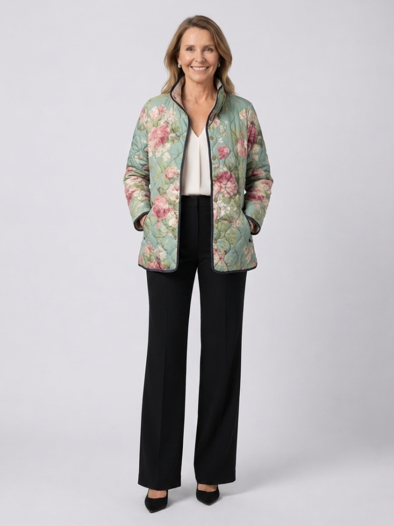 Lydia | Rose Print Quilted Jacket
