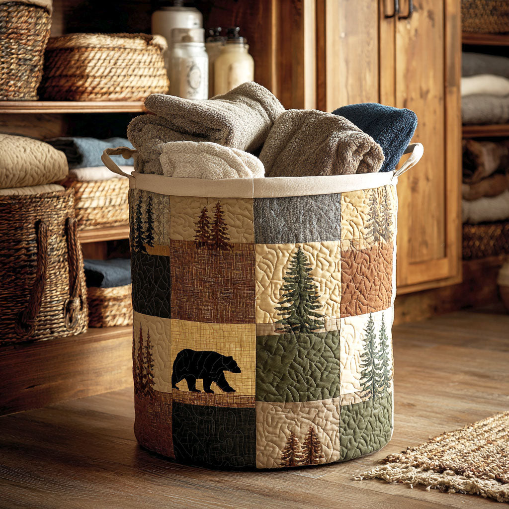 Evie | Woodland  Patchwork Laundry Basket