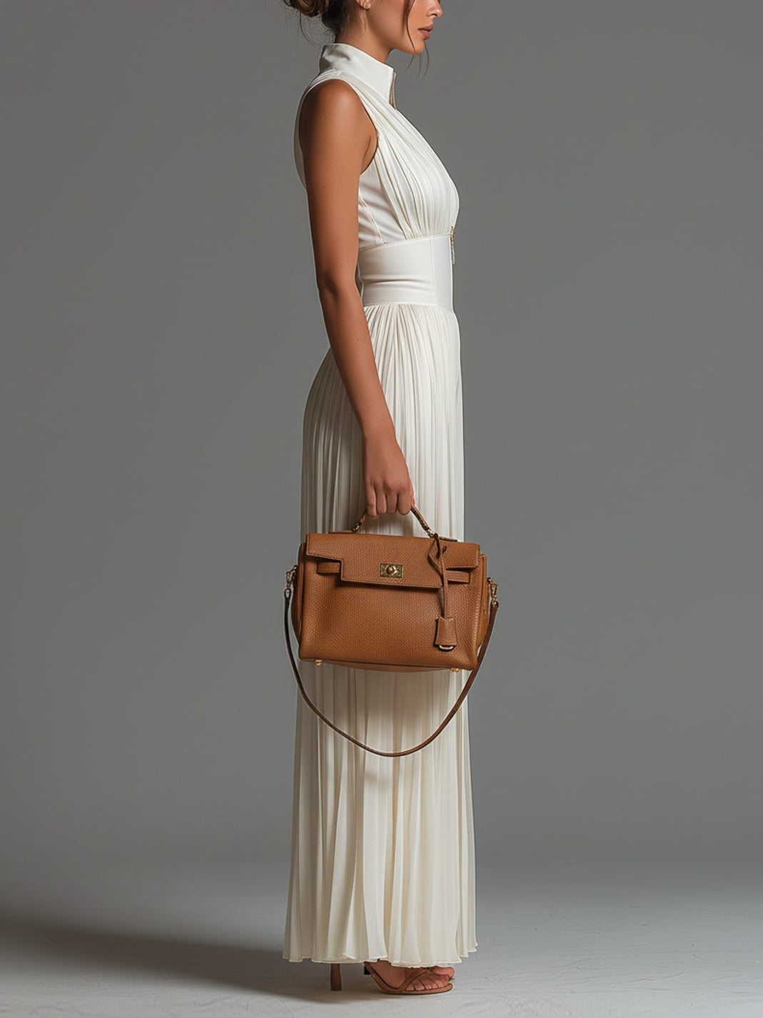 Laure | Pleated Wide-Leg Zip-Front Jumpsuit
