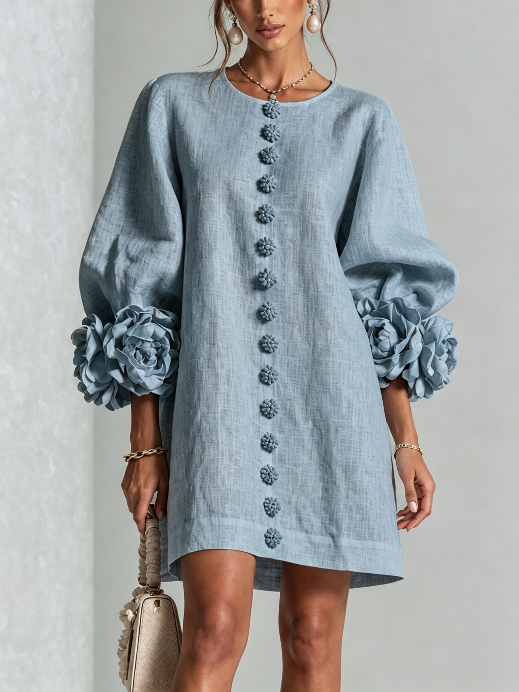 Claire | Floral Button-Down Mini Dress
