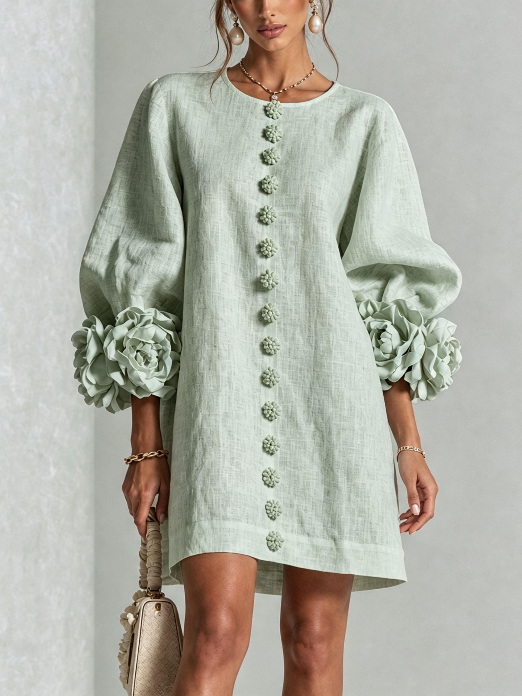 Claire | Floral Button-Down Mini Dress