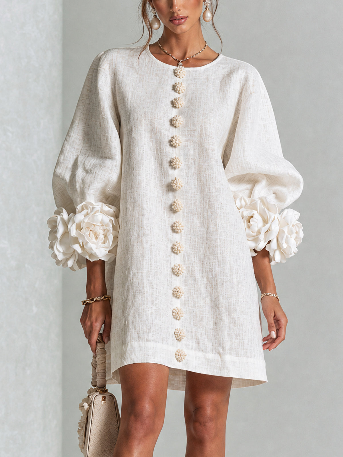 Claire | Floral Button-Down Mini Dress