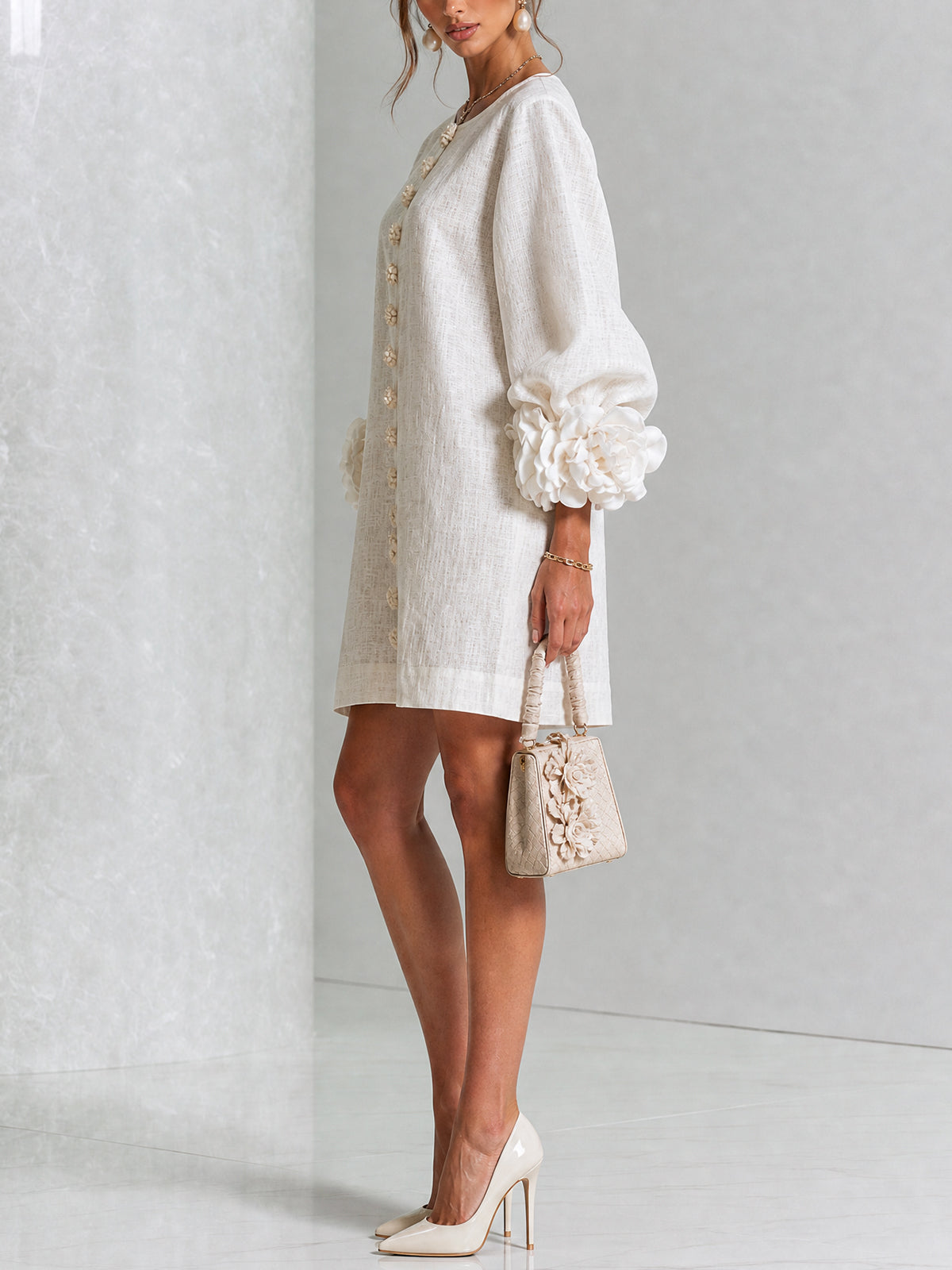 Claire | Floral Button-Down Mini Dress