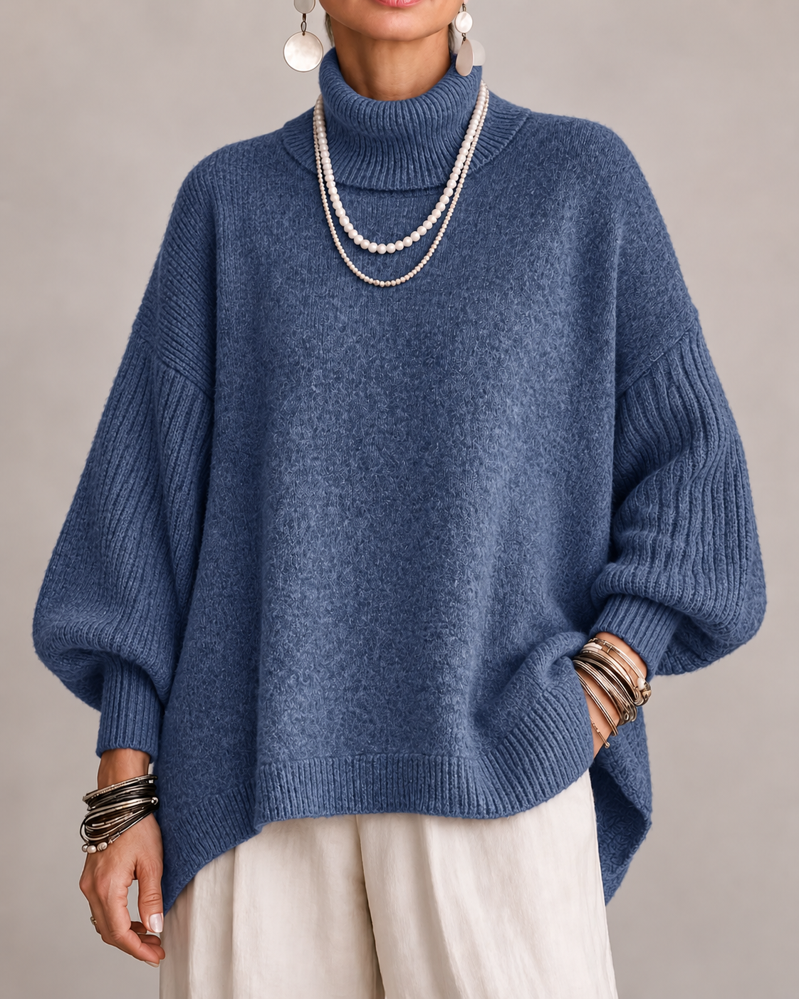 Kathleen | Relaxed Turtleneck Knit Sweater