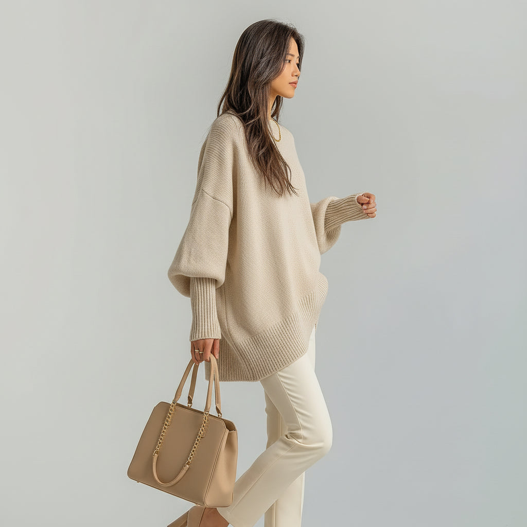 Helene | Asymmetric Knit Poncho