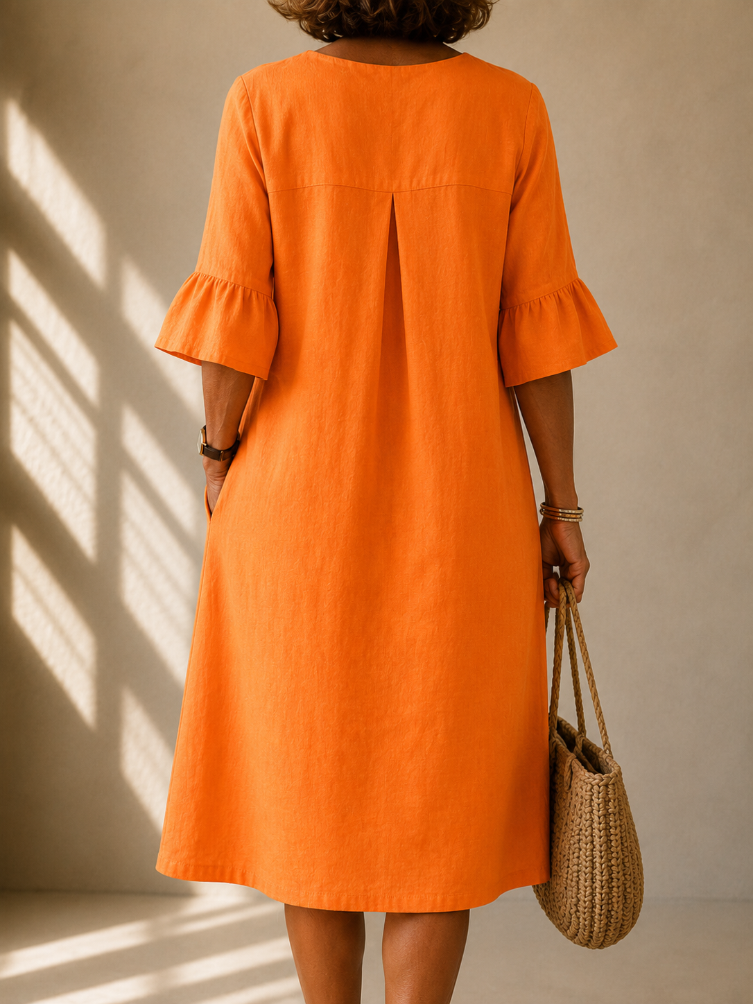 Mathilde | Elegant V-Neck Button-Front Midi Dress