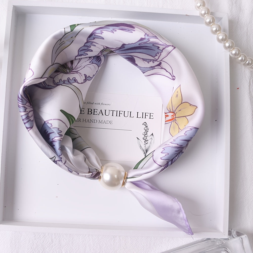 Elodie | Luxe Floral Satin Scarf