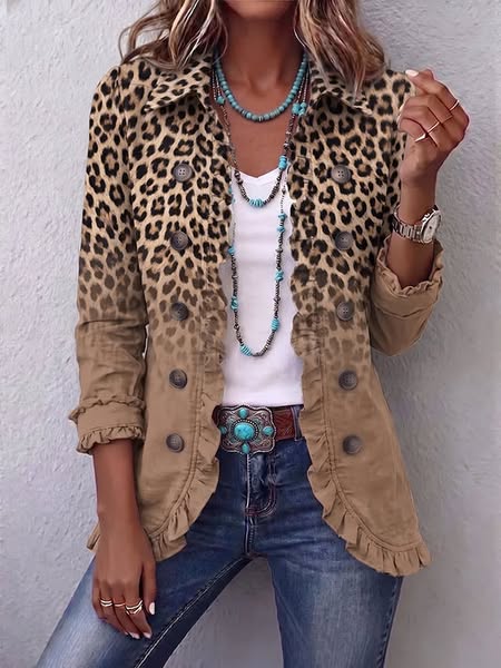 Donatella | Vintage Leopard Ruffle Jacket
