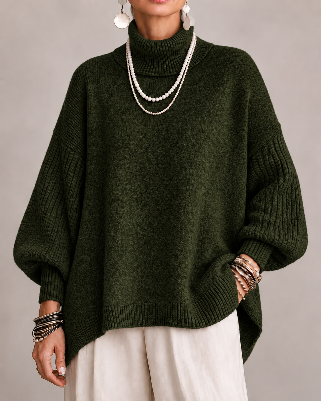 Kathleen | Relaxed Turtleneck Knit Sweater