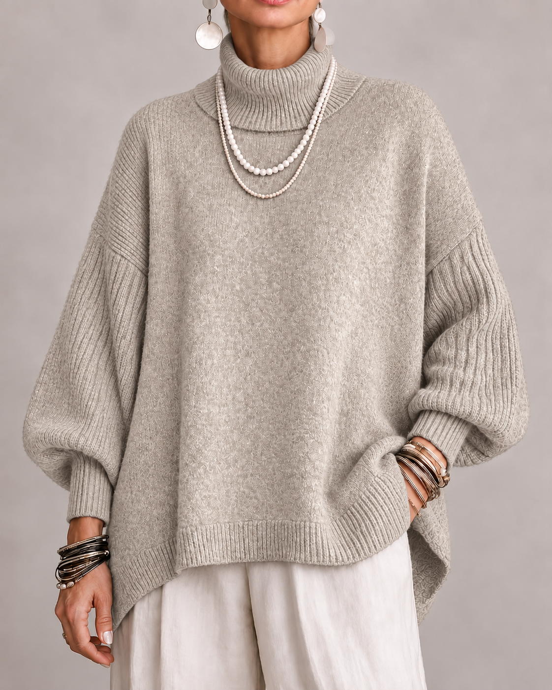 Kathleen | Relaxed Turtleneck Knit Sweater