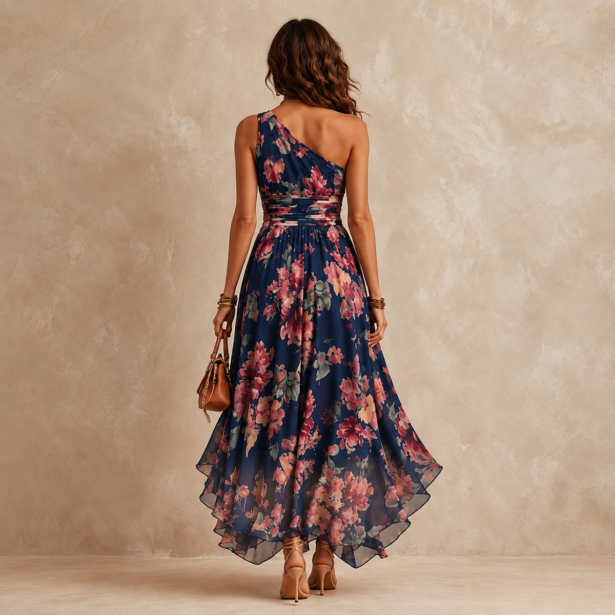 Annabelle | Romantic One-Shoulder Floral Maxi Dress