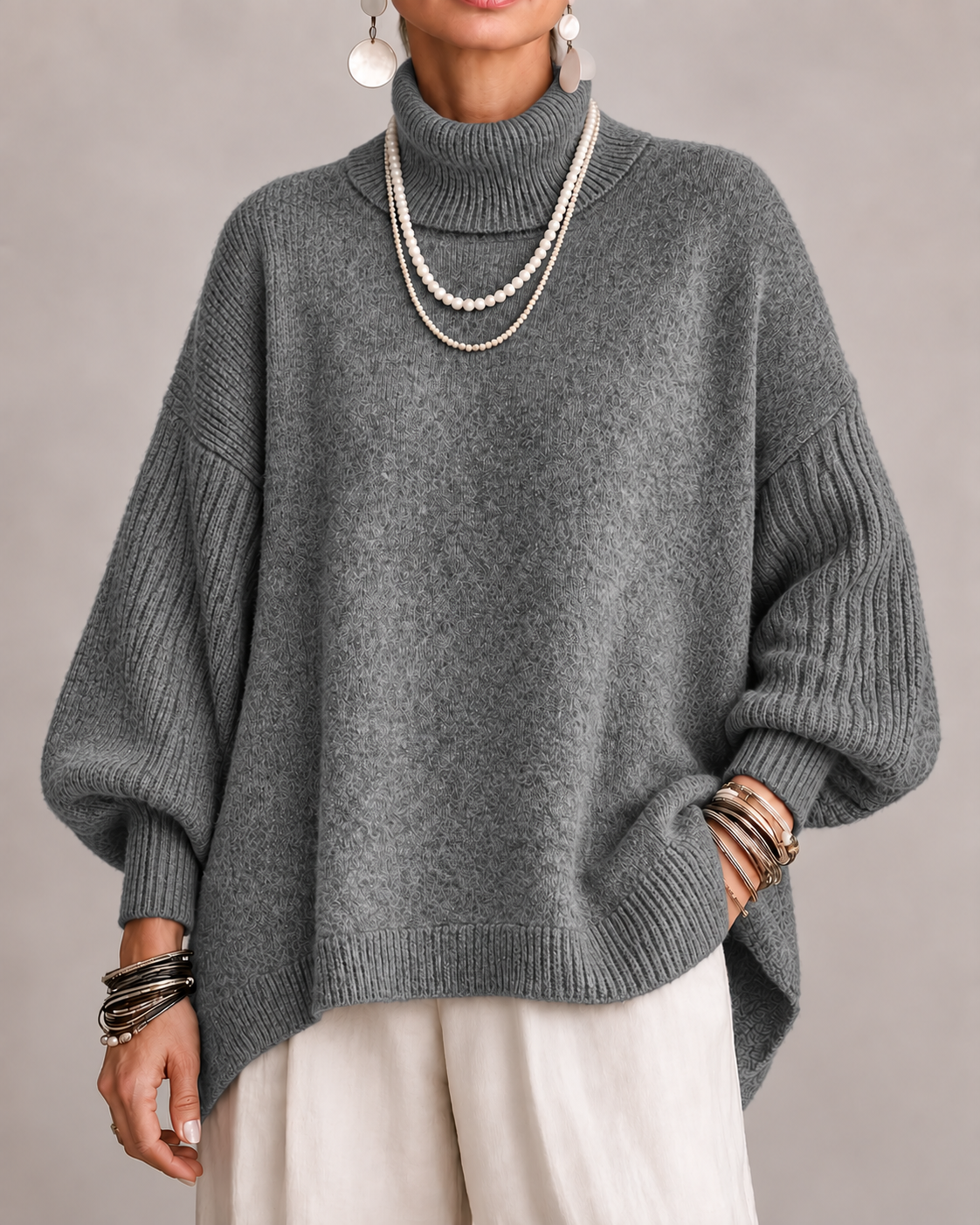 Kathleen | Relaxed Turtleneck Knit Sweater