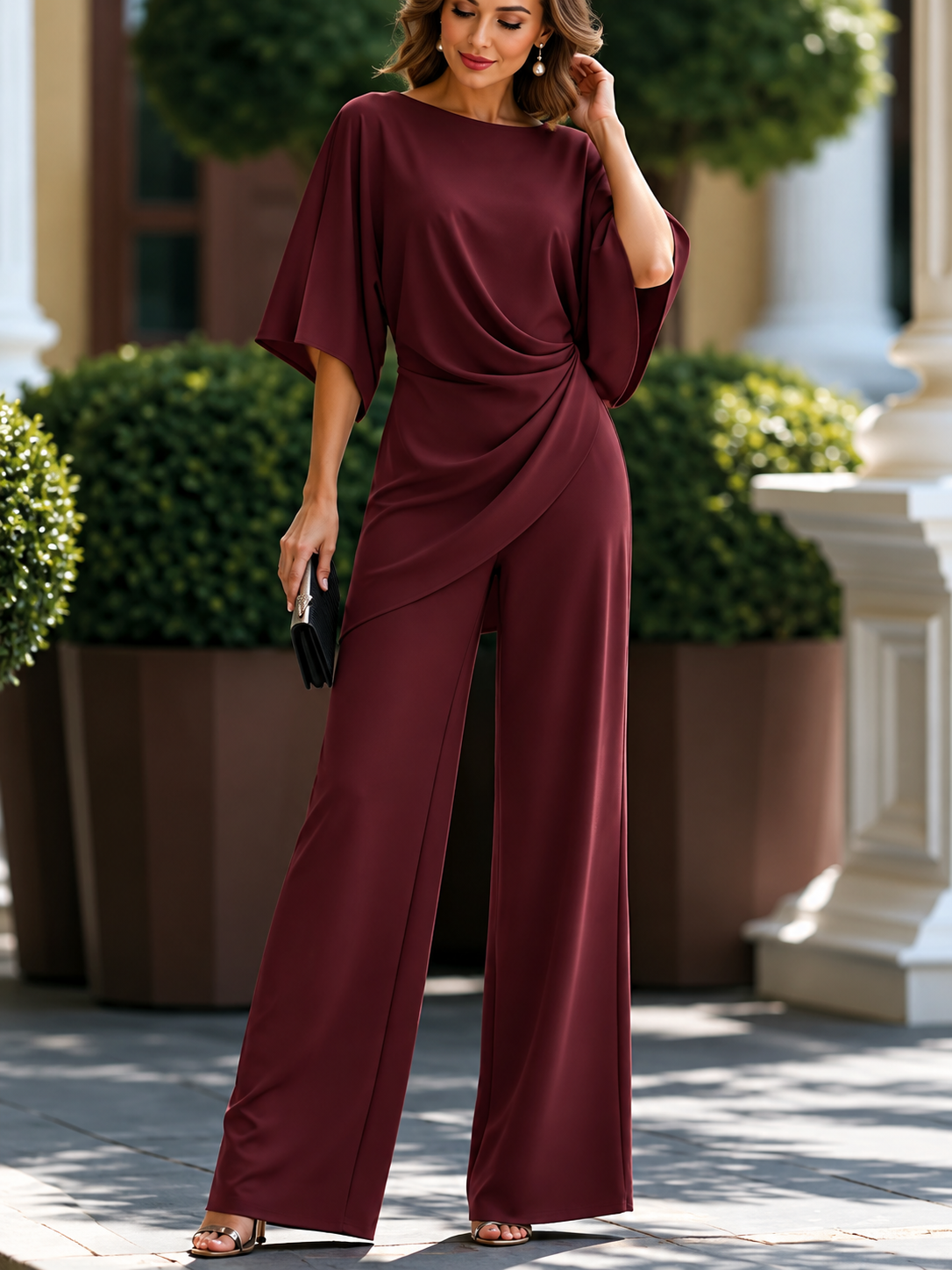 Brooklyn™ | Draped Waist Wide-Leg Two-Piece Set