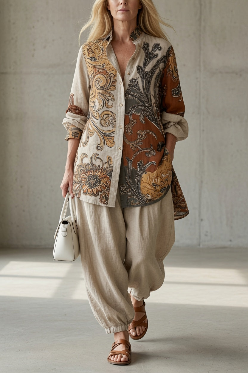 Tara | Vintage-Inspired Printed Two-Piece Set