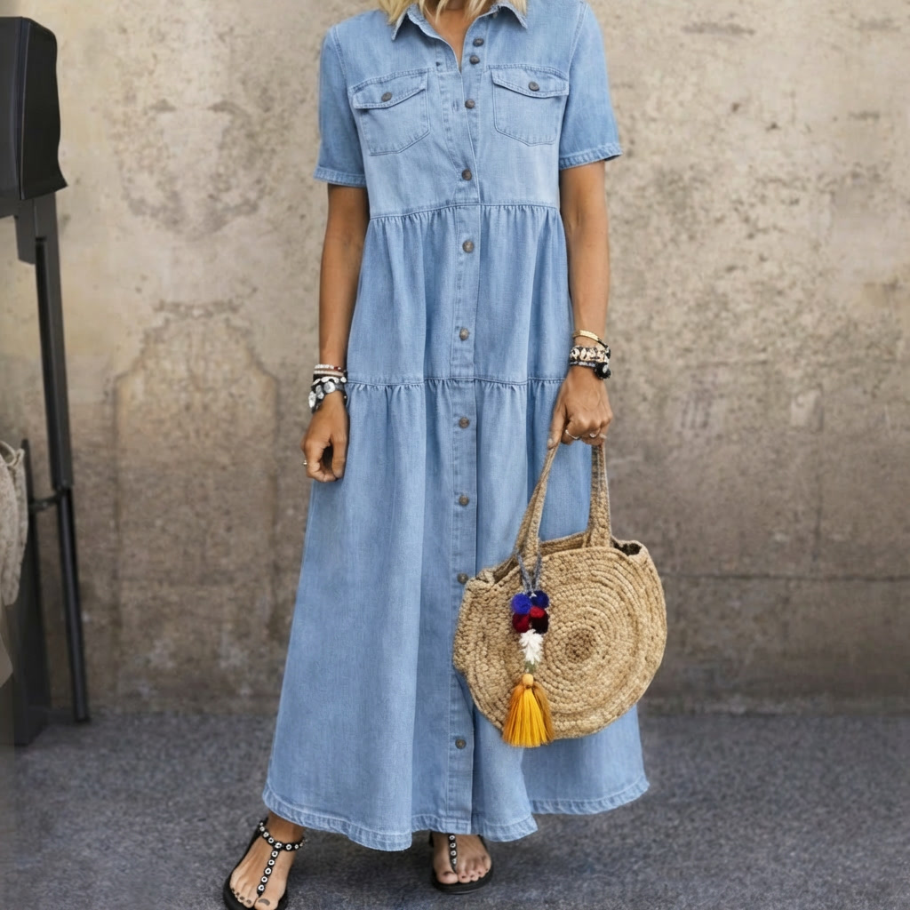 Lauren | Tiered Button-Front Maxi Dress