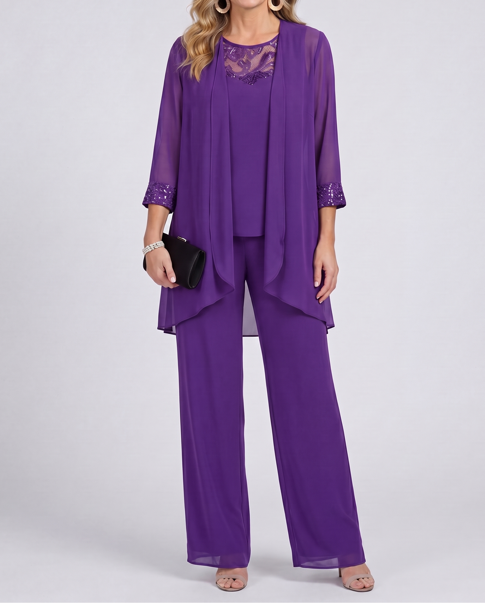 Eleanor™ | Lace-Detail Jacket & Wide-Leg Trouser Set
