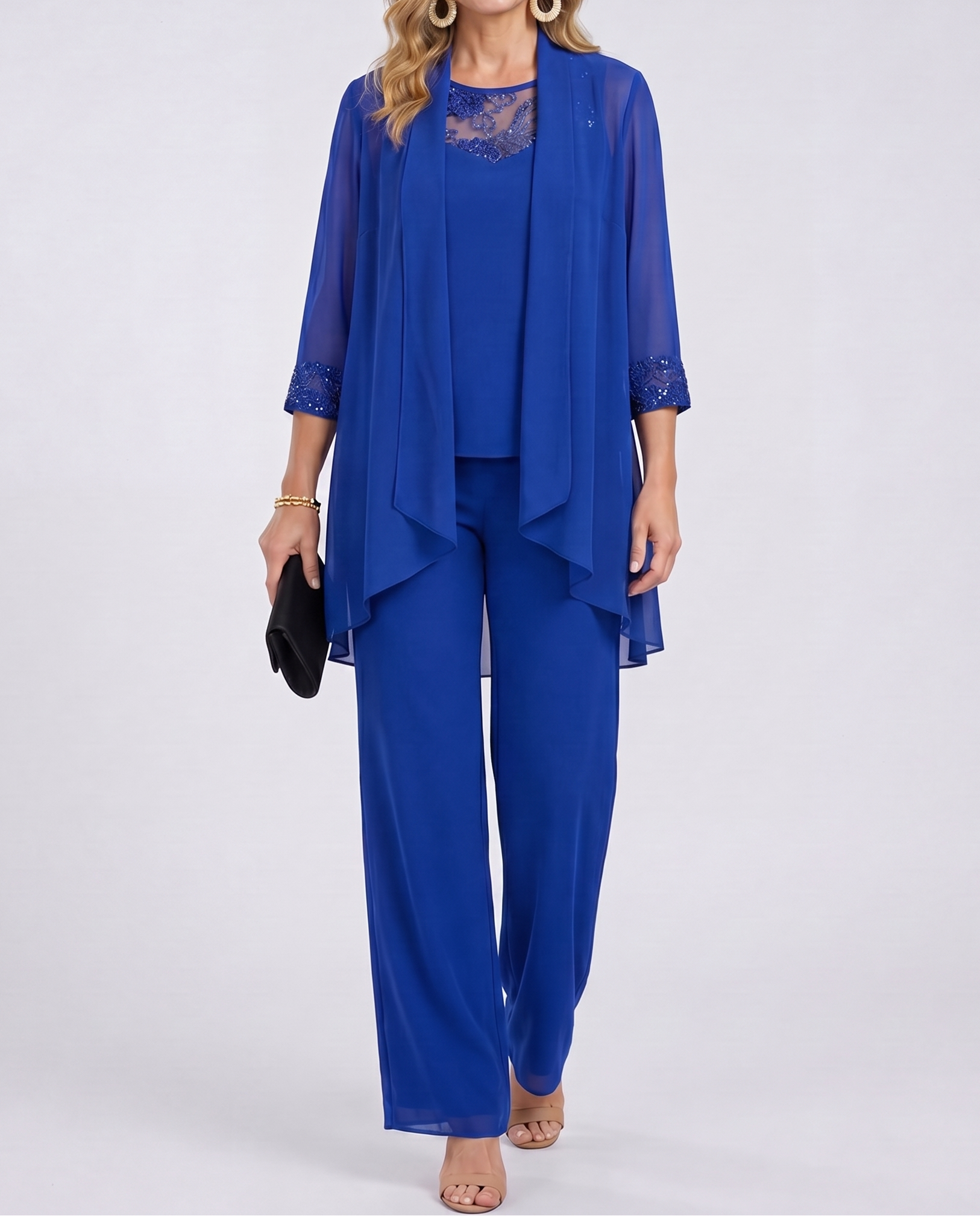 Eleanor™ | Lace-Detail Jacket & Wide-Leg Trouser Set