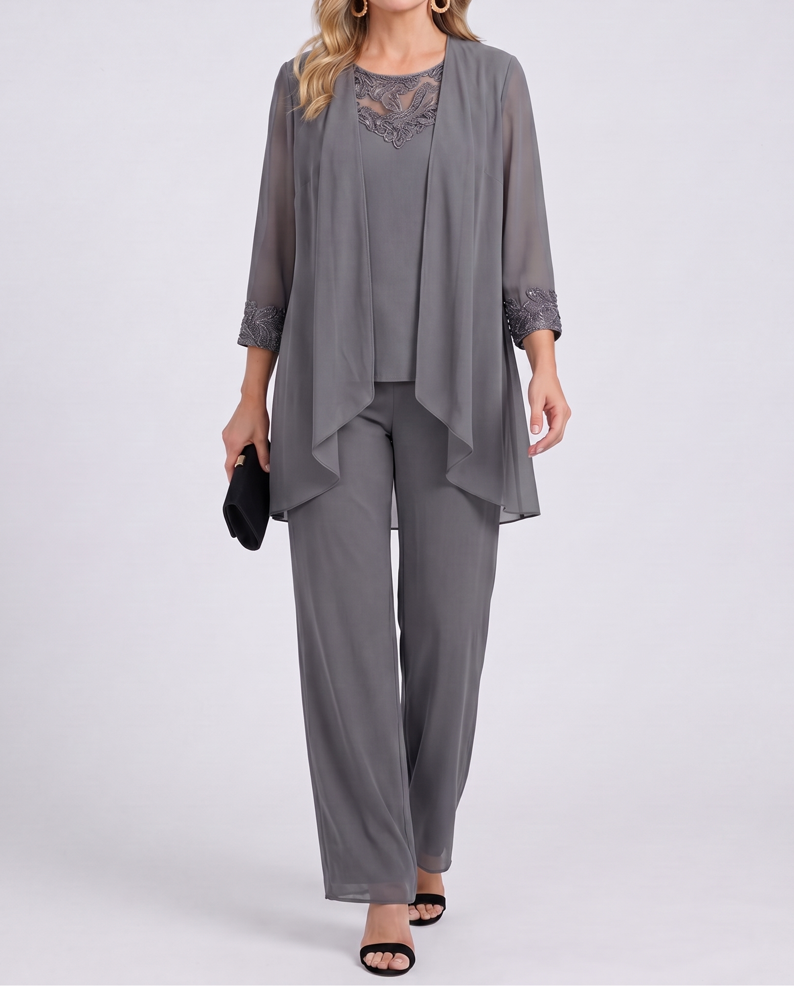 Eleanor™ | Lace-Detail Jacket & Wide-Leg Trouser Set