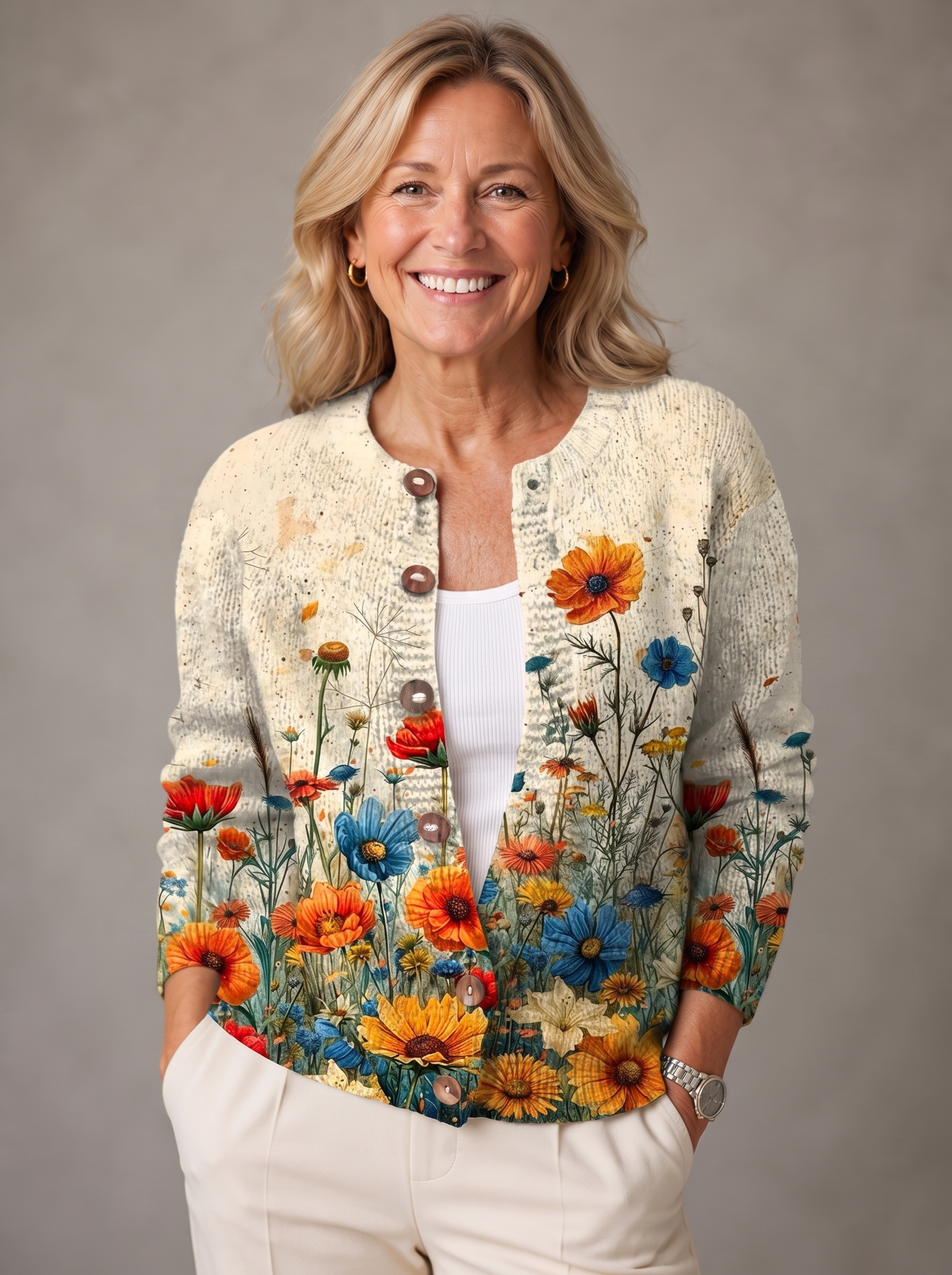 Sienna | Wildflower Meadow Knit Button Cardigan