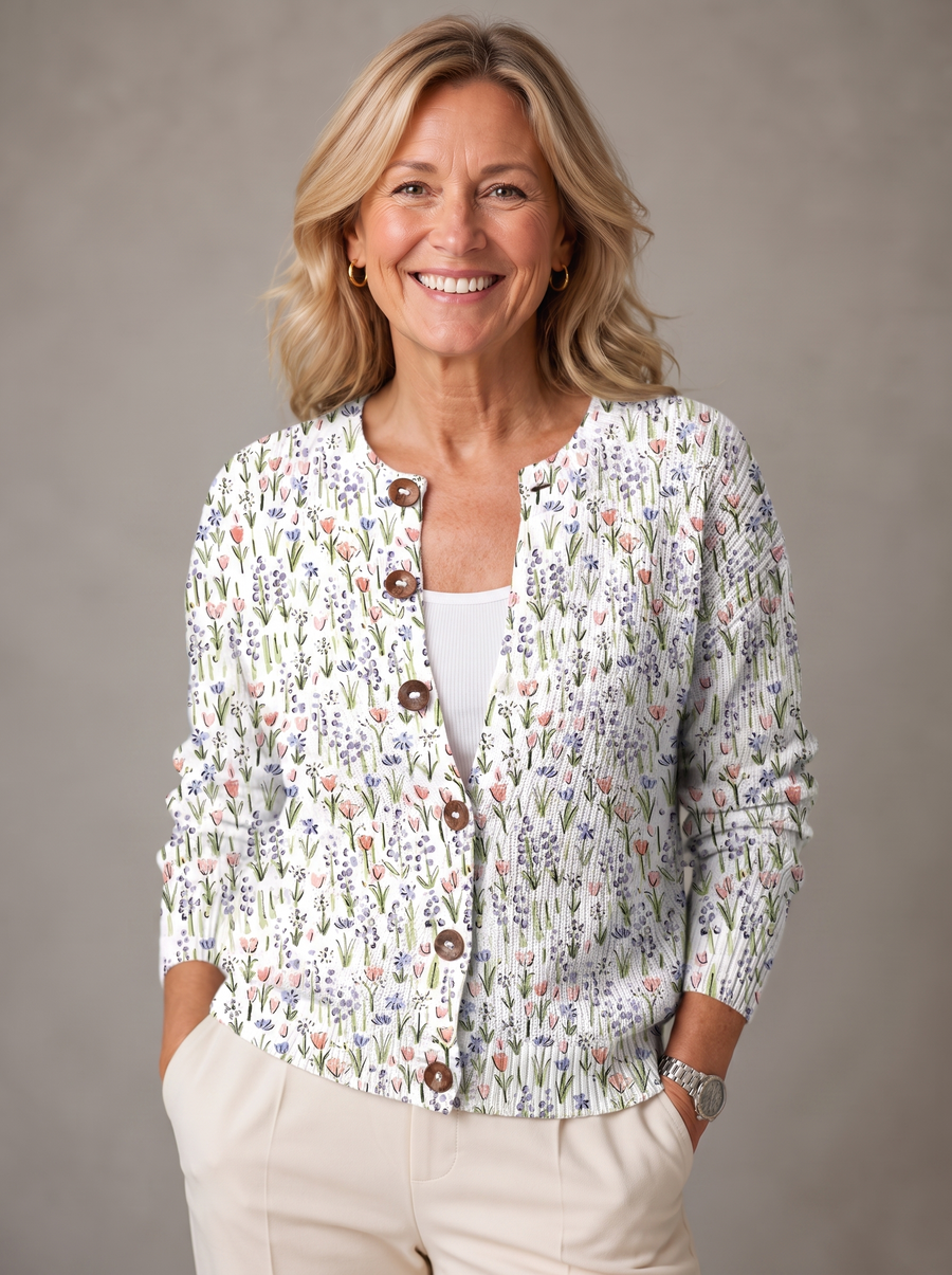 Freya | Vintage Floral Knit Cardigan