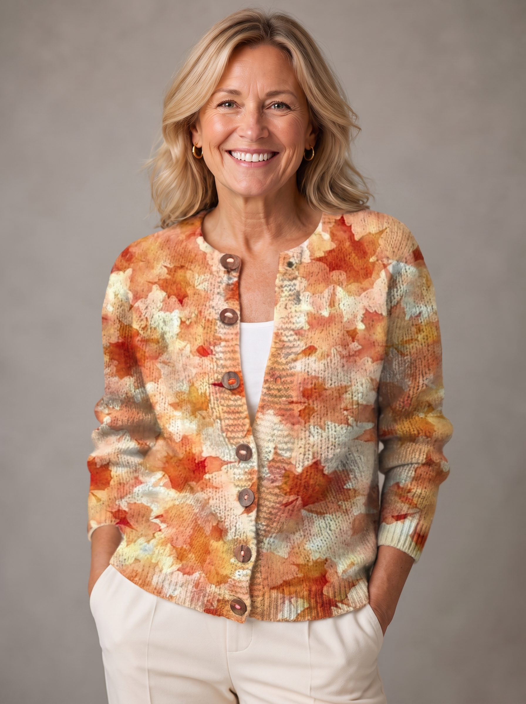 Matilda | Rustic Botanical Knit Button Cardigan