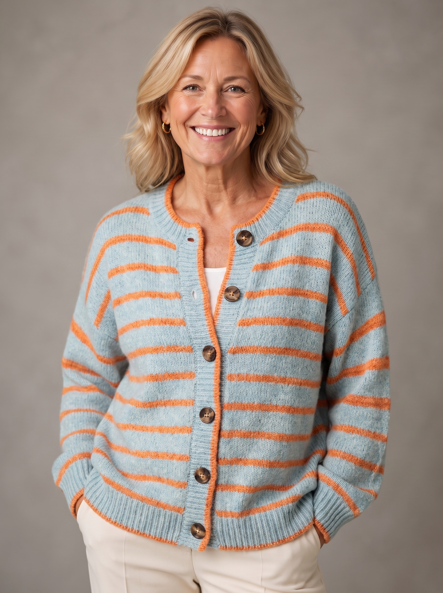 Eliza | Striped Knit Cardigan For Women