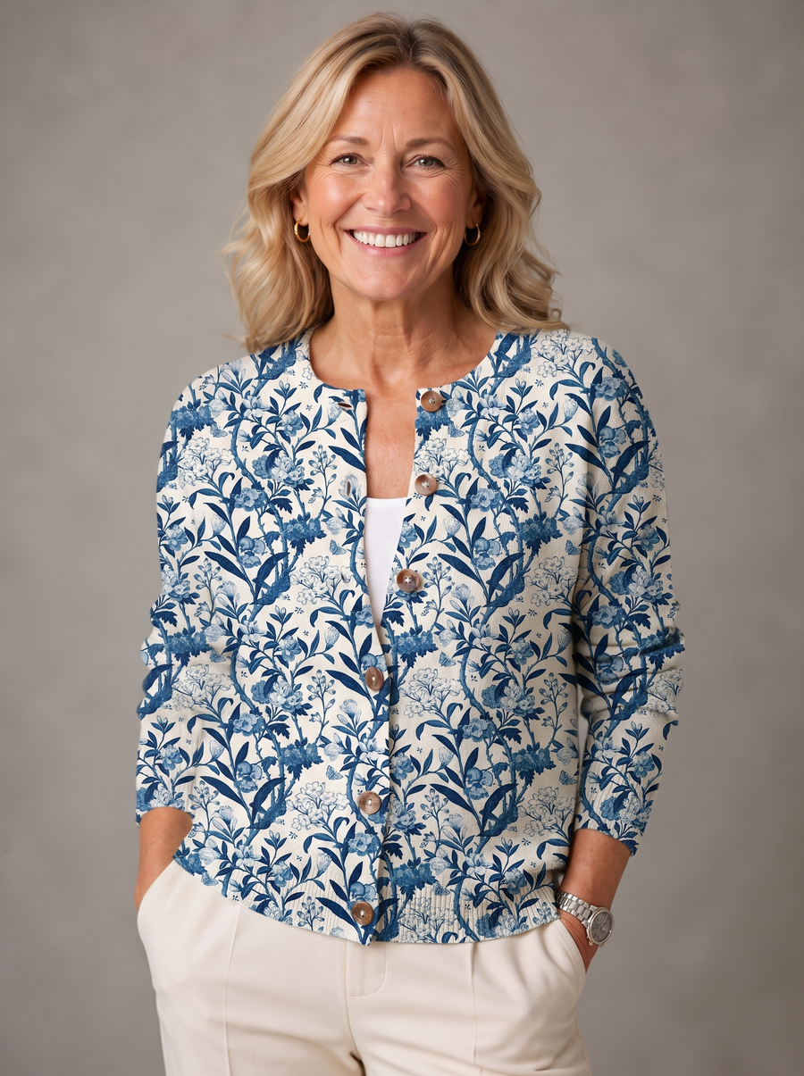 Daisy | Vintage Floral Button-Front Cardigan