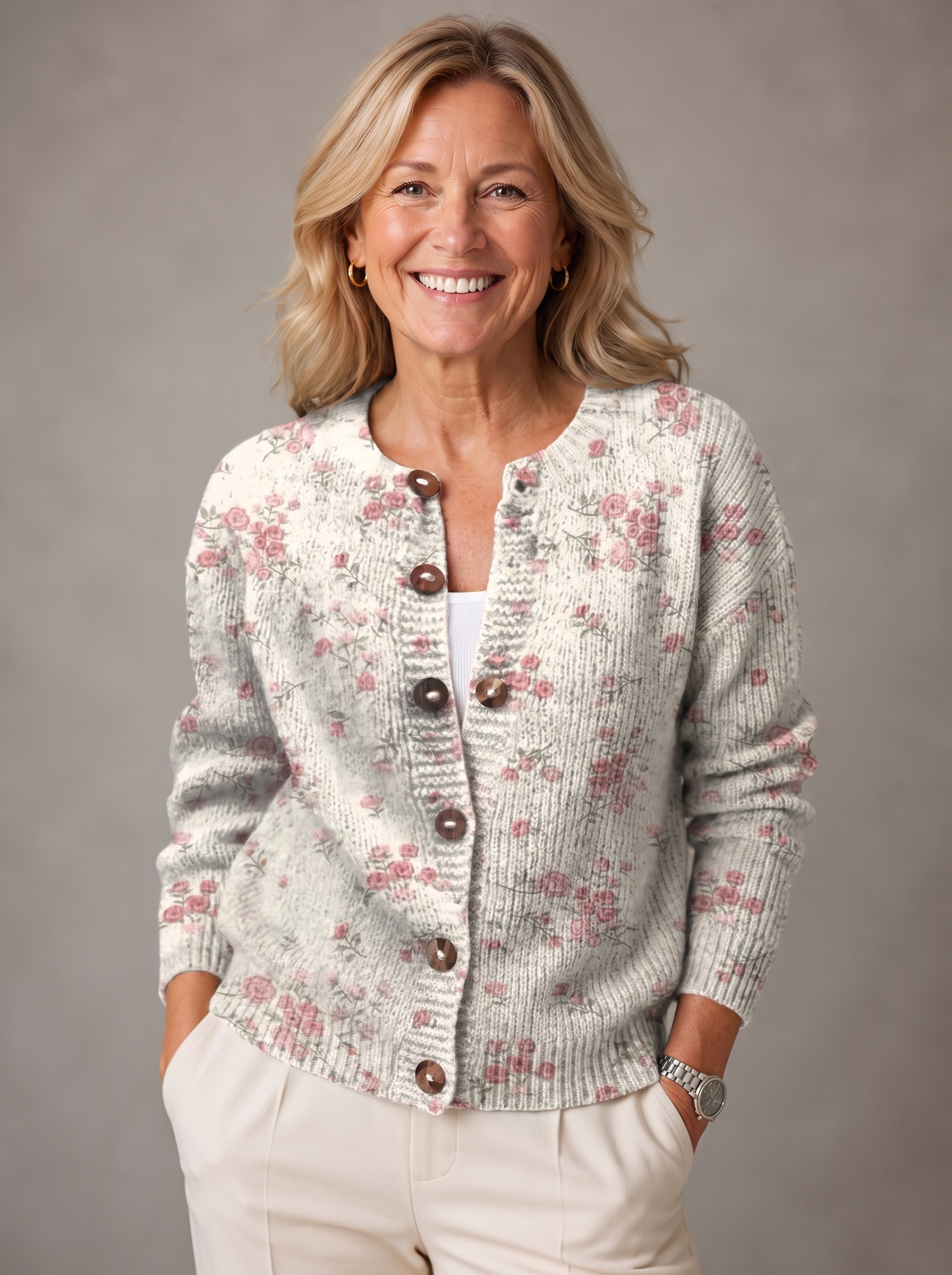 Ivy | Vintage Floral Knit Cardigan
