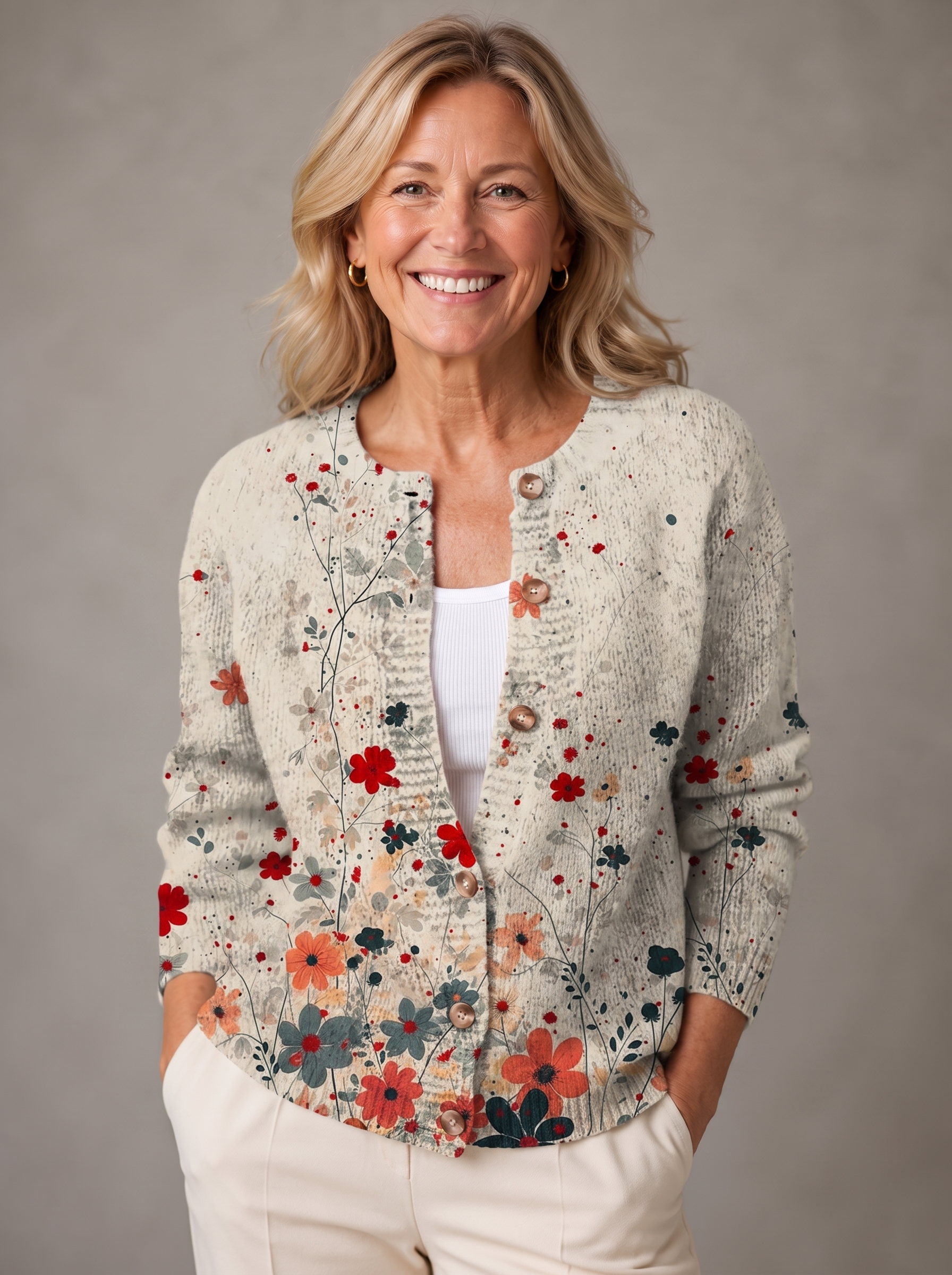 Arabella | Vintage Floral Knit Cardigan