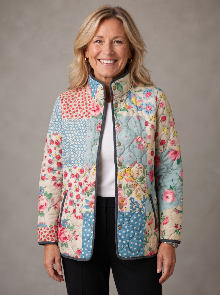 Ciara | Floral Patchwork Quilted Jacket