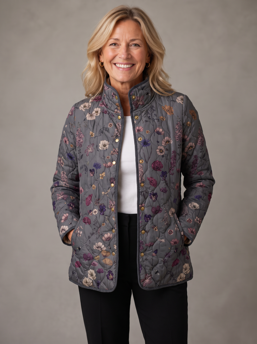 Niva | Vintage Floral Print Quilted Jacket