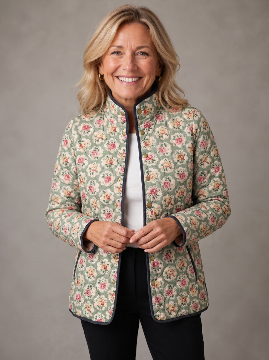 Edith | Floral Tapestry Quilted Jacket