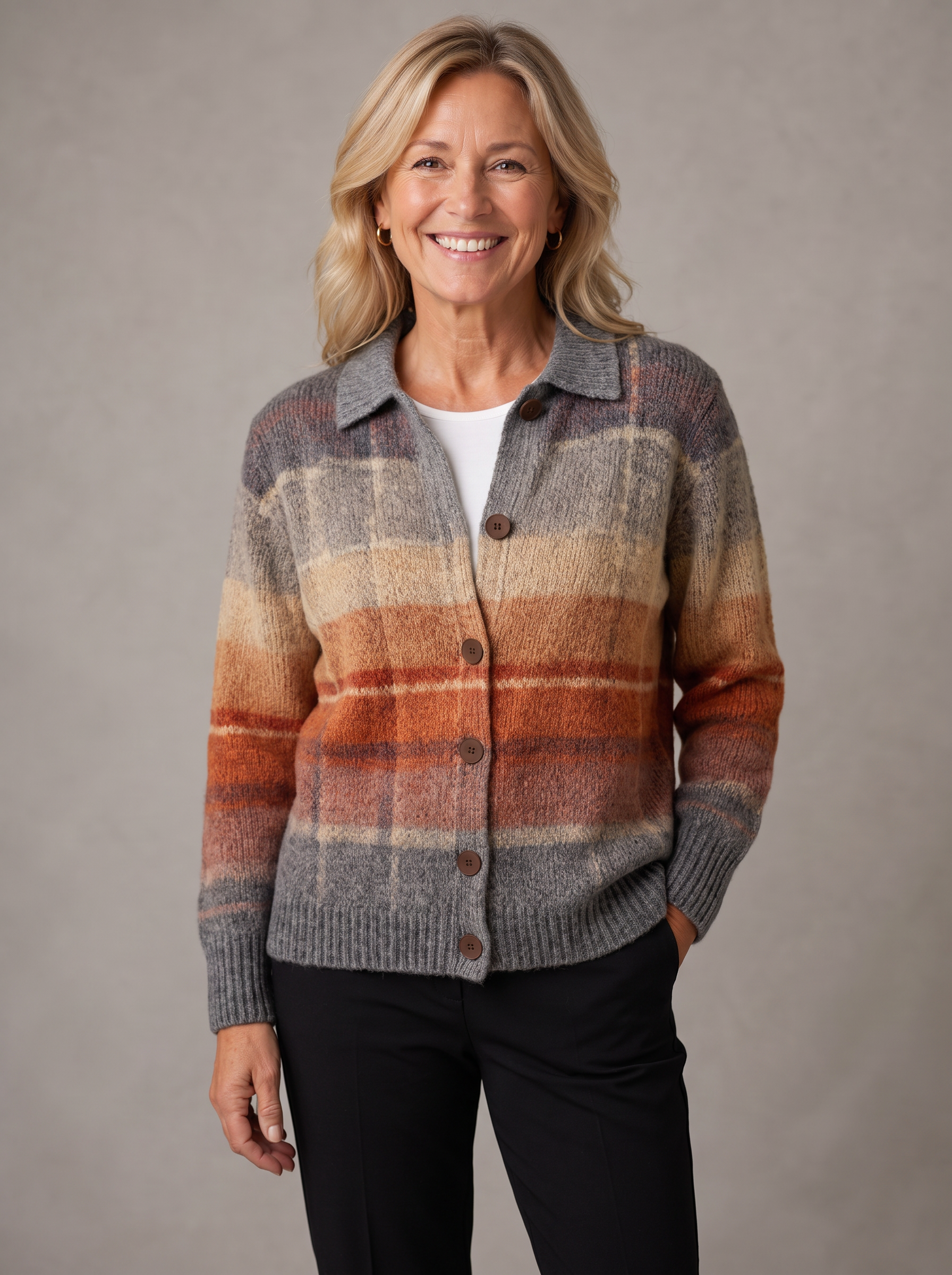 Imelda™ | Autumn Ombre Plaid Cardigan