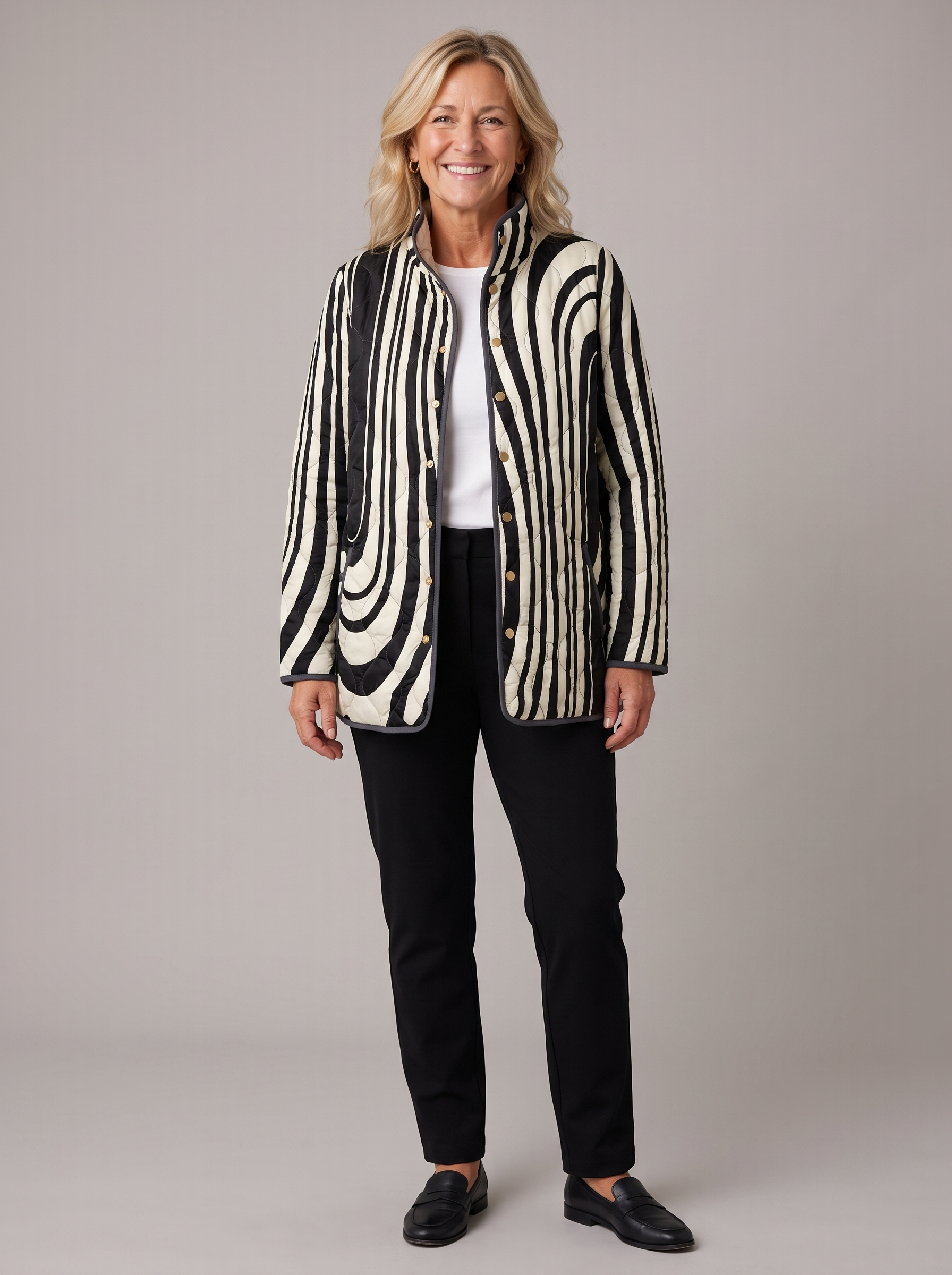 Darcy | Zebra Graphic Quilted Jacket