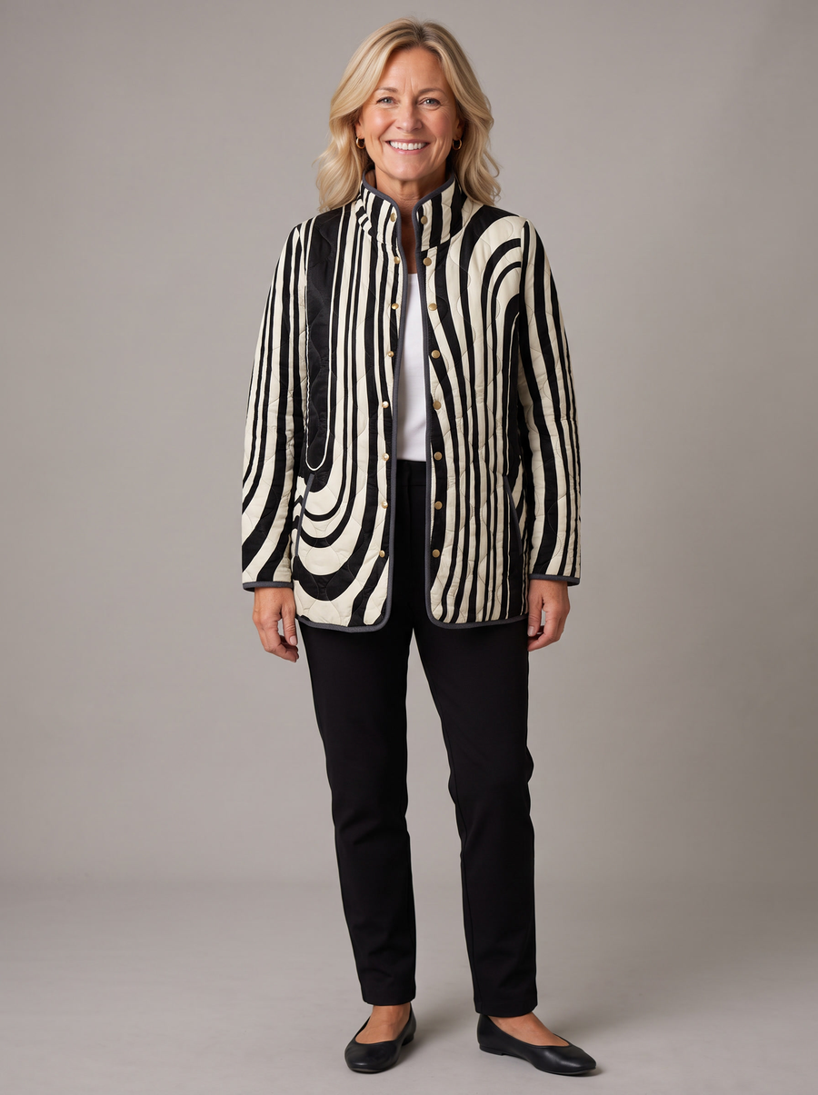Darcy | Zebra Graphic Quilted Jacket