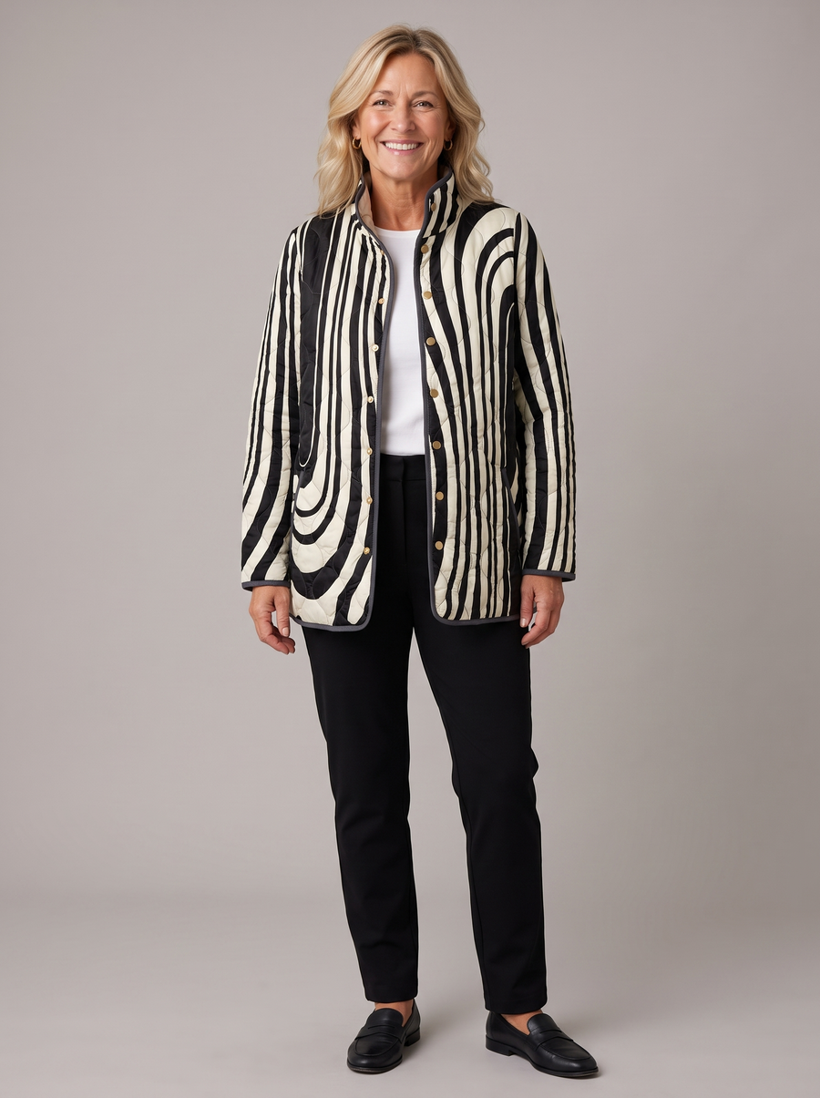 Soraya | Casual Quilted Jacket with Abstract Geometric Design
