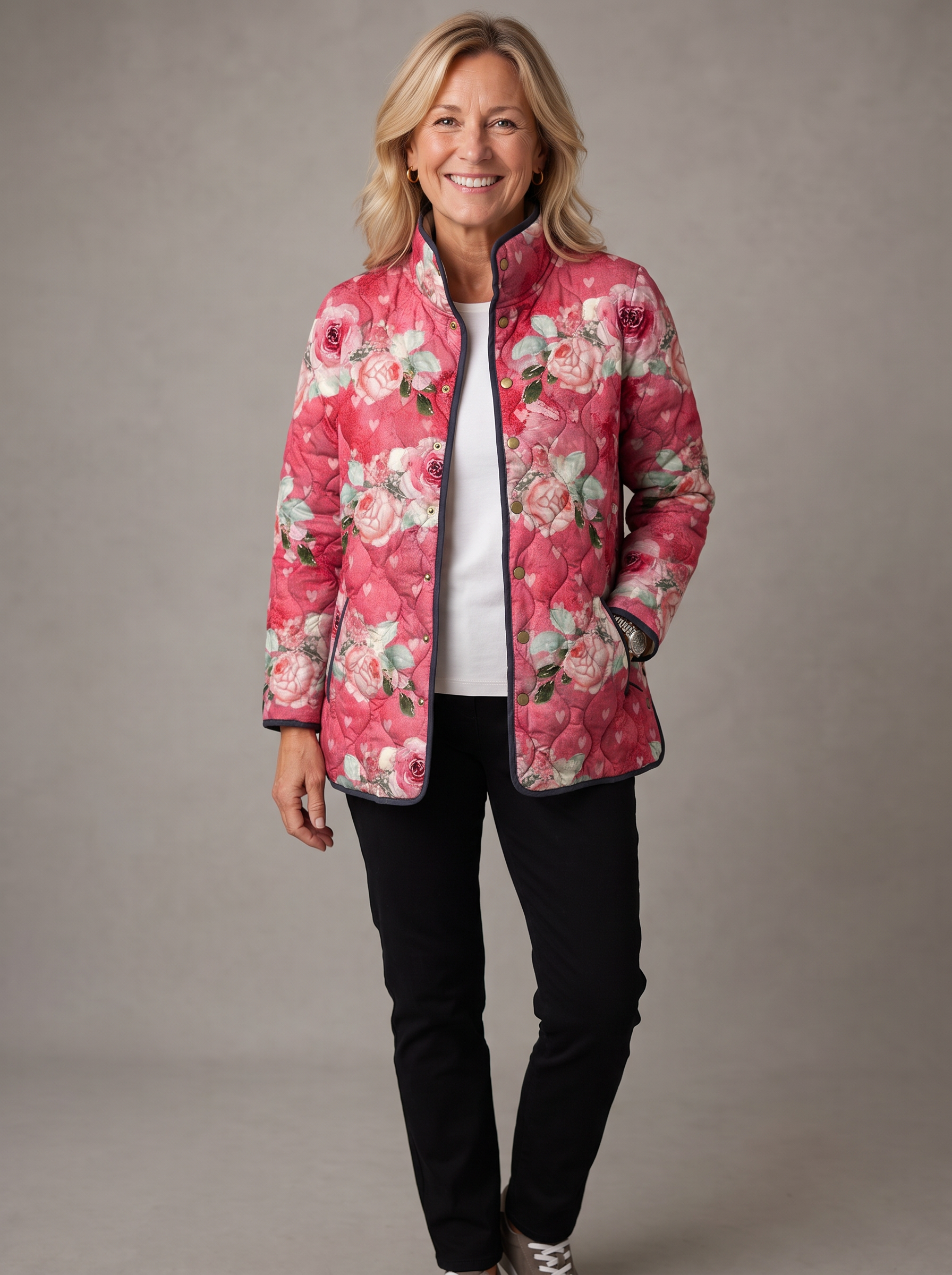 Georgia | Quilted Jacket in Powder Pink