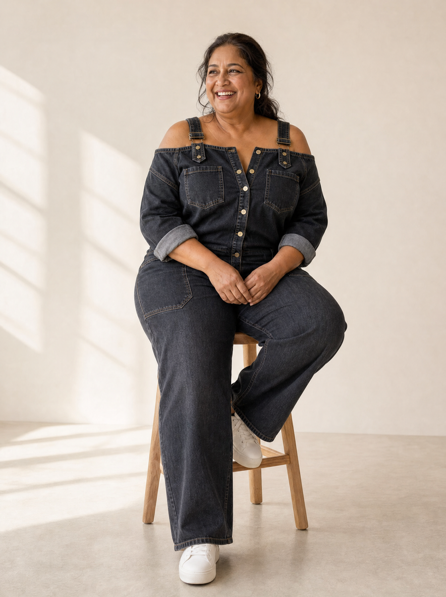Sorrel | Off-Shoulder Wide-Leg Denim Jumpsuit