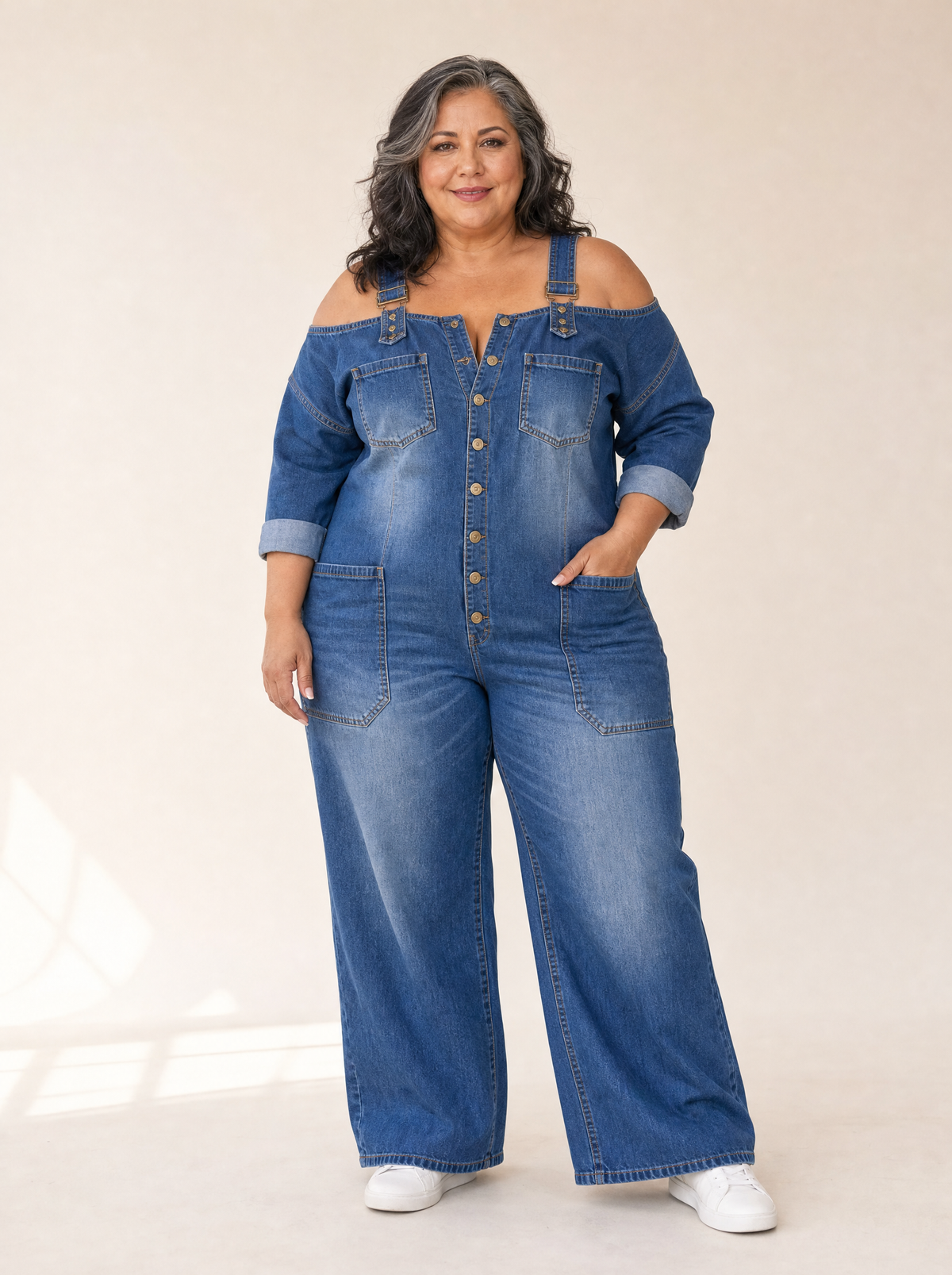 Sorrel | Off-Shoulder Wide-Leg Denim Jumpsuit