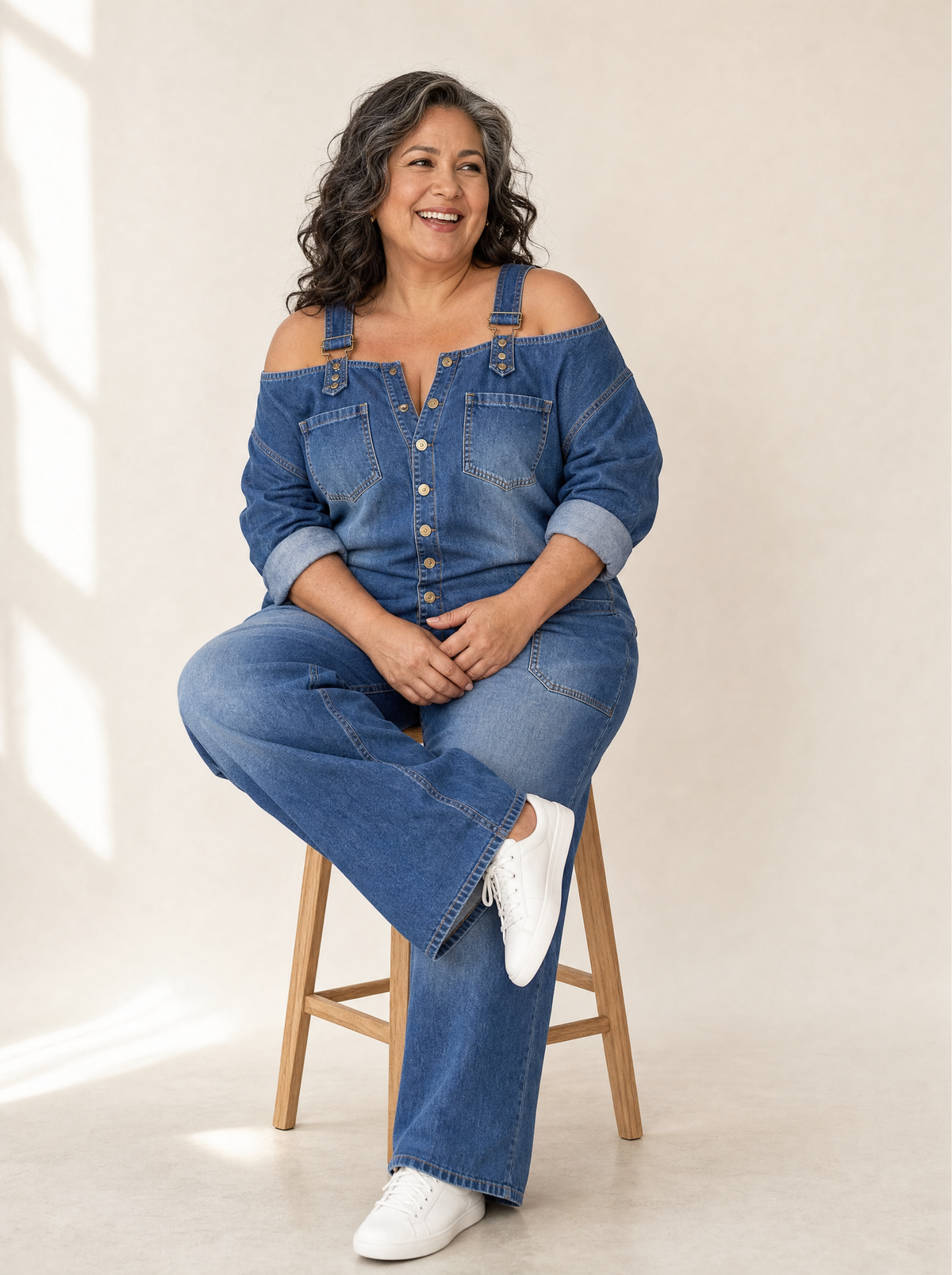 Sorrel | Off-Shoulder Wide-Leg Denim Jumpsuit