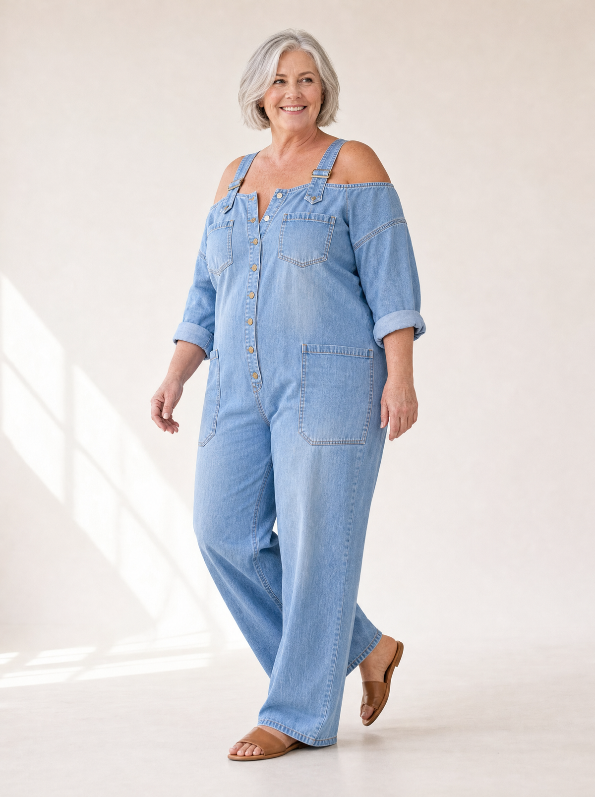 Sorrel | Off-Shoulder Wide-Leg Denim Jumpsuit