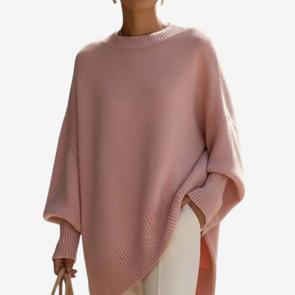 Helene | Asymmetric Knit Poncho