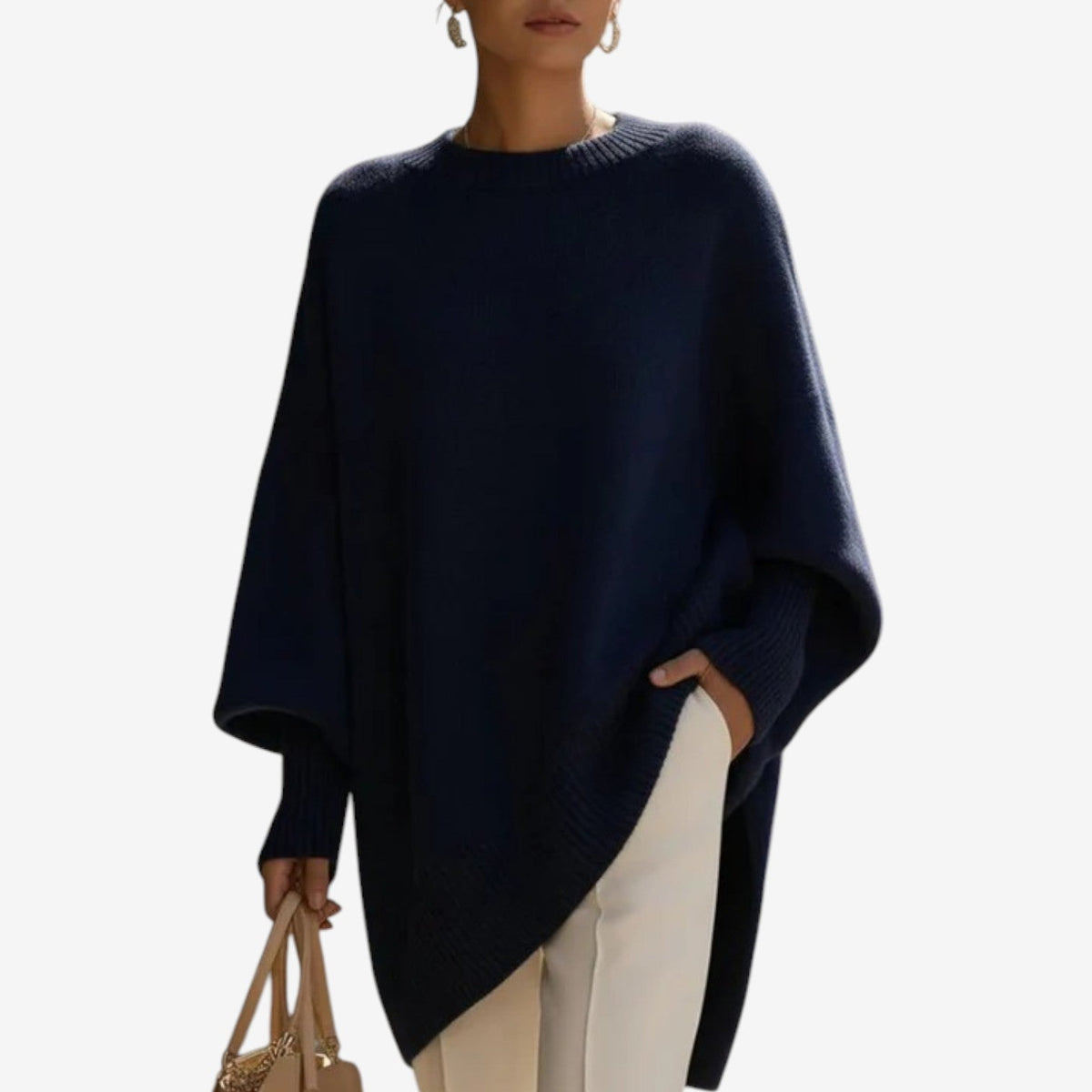 Helene | Asymmetric Knit Poncho