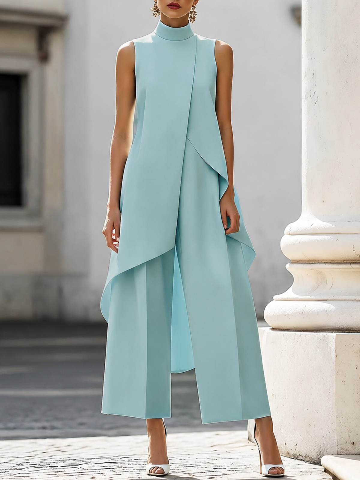 Catalina | Asymmetric Layered Wide-Leg Jumpsuit